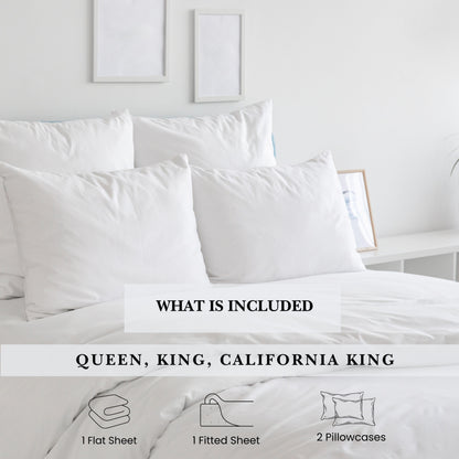 Parure de draps Pointehaven en coton à fibres longues 620 fils au pouce carré avec poche profonde