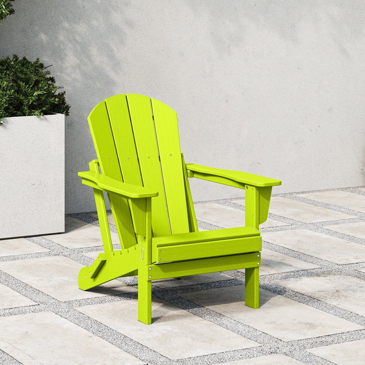Chaise pliante Adirondack Polytrends Laguna résistante à la décoloration et aux intempéries pour patio extérieur