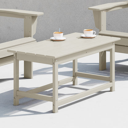 Table basse rectangulaire d'extérieur Polytrends Laguna en PEHD, toutes saisons