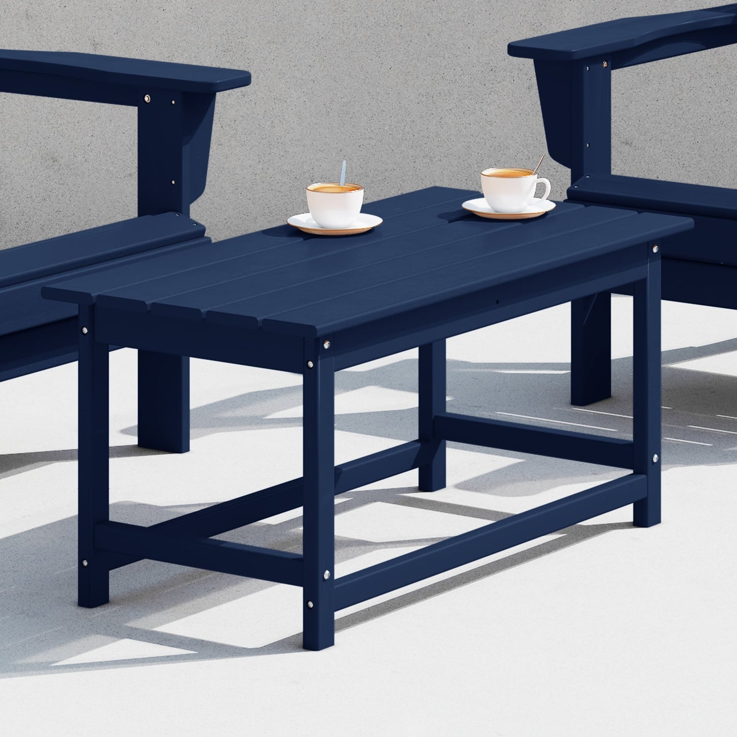 Table basse rectangulaire d'extérieur Polytrends Laguna en PEHD, toutes saisons