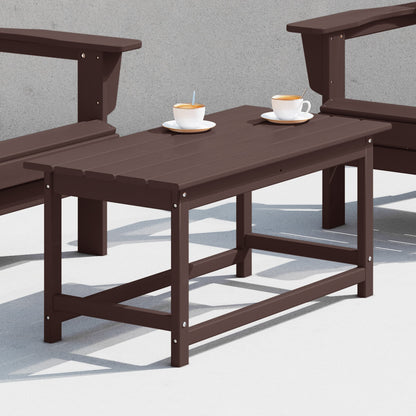 Table basse rectangulaire d'extérieur Polytrends Laguna en PEHD, toutes saisons