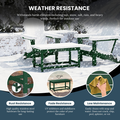 Table basse rectangulaire d'extérieur Polytrends Laguna en PEHD, toutes saisons