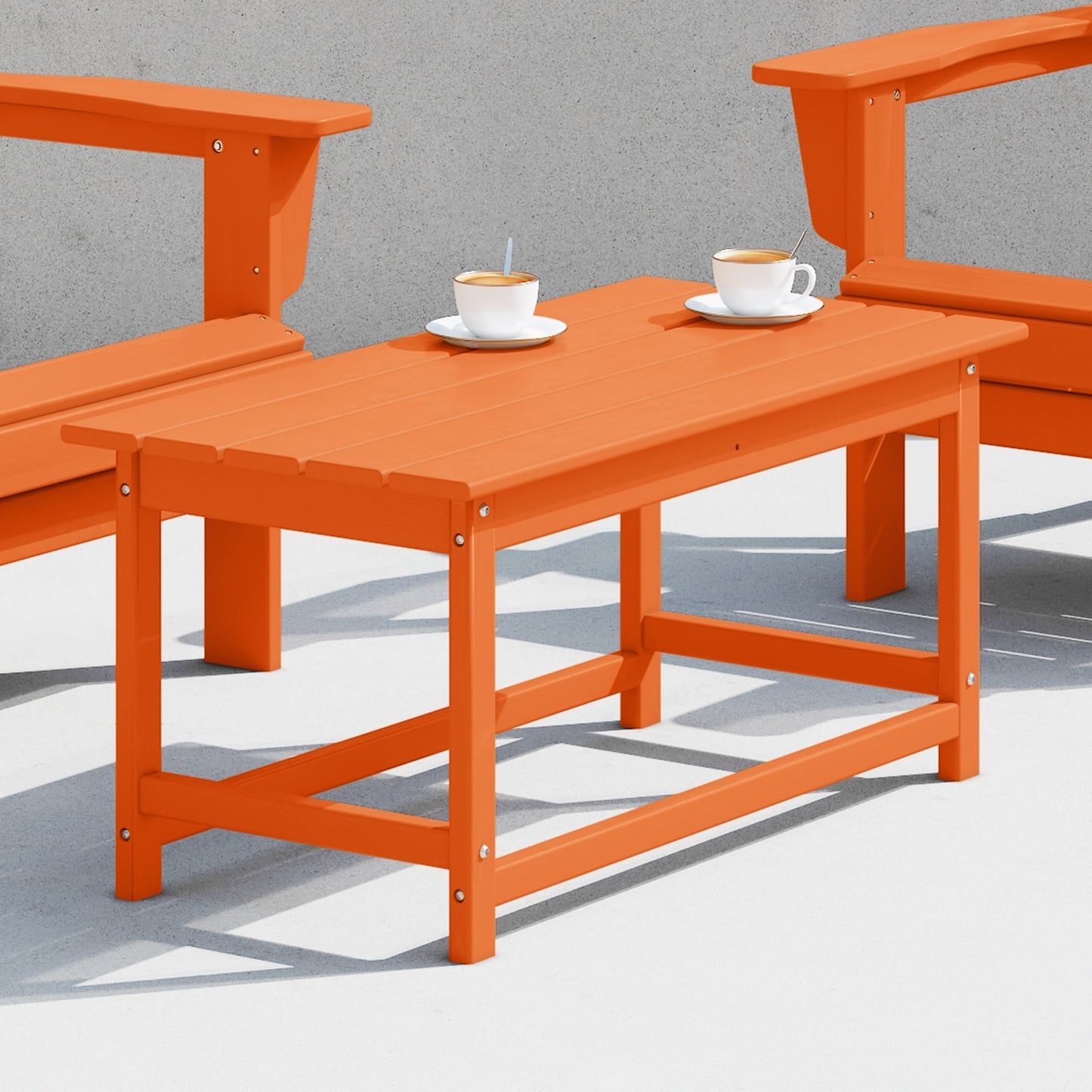 Table basse rectangulaire d'extérieur Polytrends Laguna en PEHD, toutes saisons