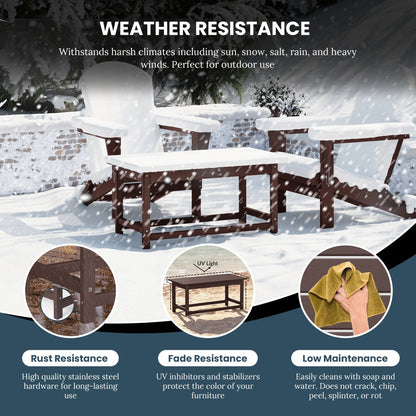 Table basse rectangulaire d'extérieur Polytrends Laguna en PEHD, toutes saisons