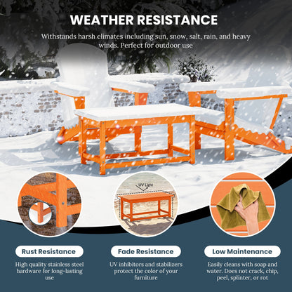 Table basse rectangulaire d'extérieur Polytrends Laguna en PEHD, toutes saisons