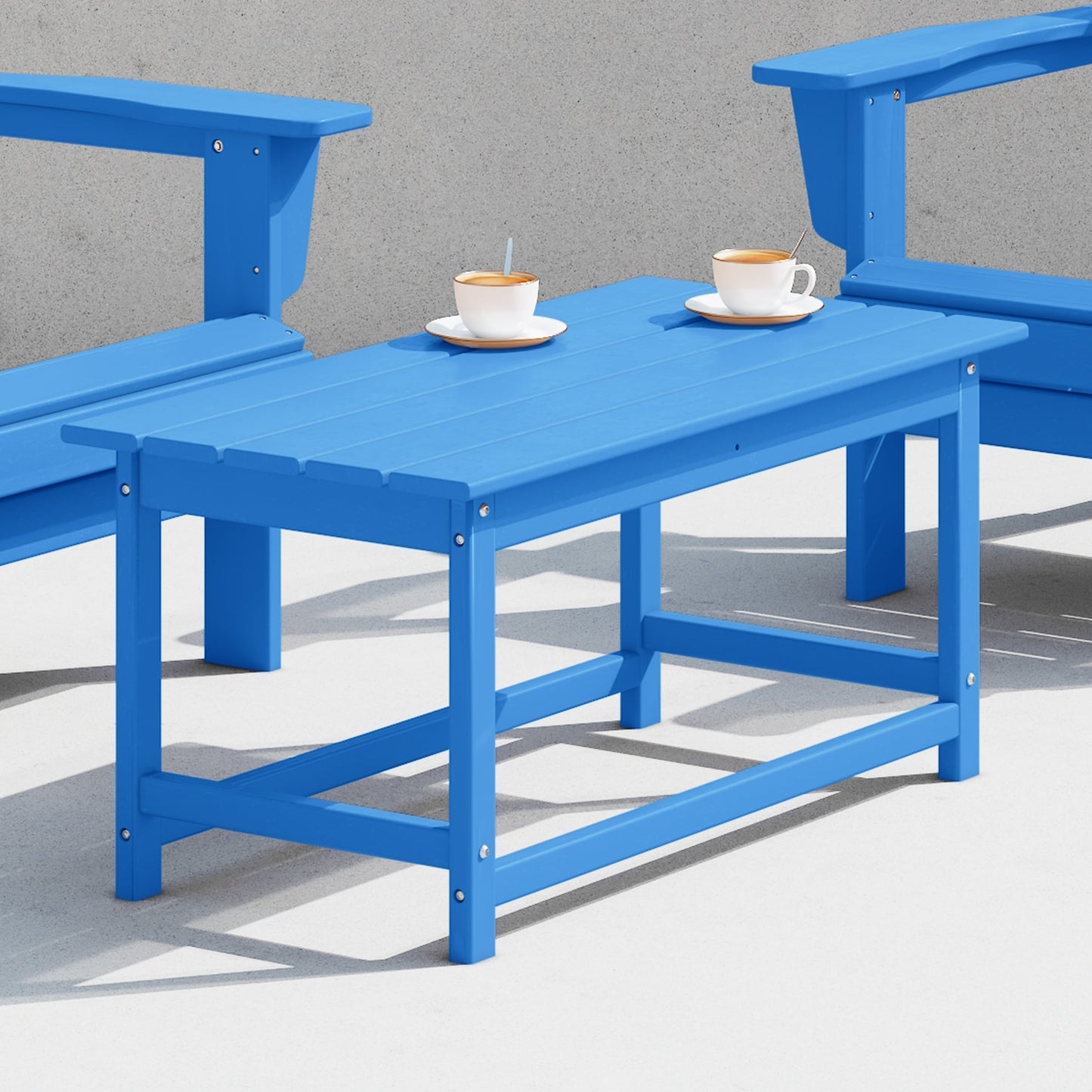 Table basse rectangulaire d'extérieur Polytrends Laguna en PEHD, toutes saisons