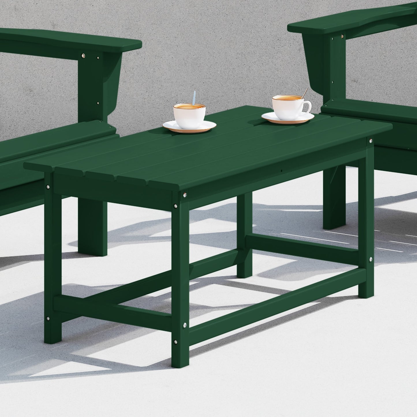 Table basse rectangulaire d'extérieur Polytrends Laguna en PEHD, toutes saisons