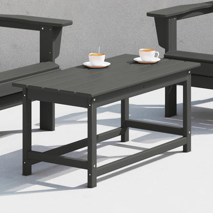 Table basse rectangulaire d'extérieur Polytrends Laguna en PEHD, toutes saisons