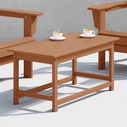 Table basse rectangulaire d'extérieur Polytrends Laguna en PEHD, toutes saisons