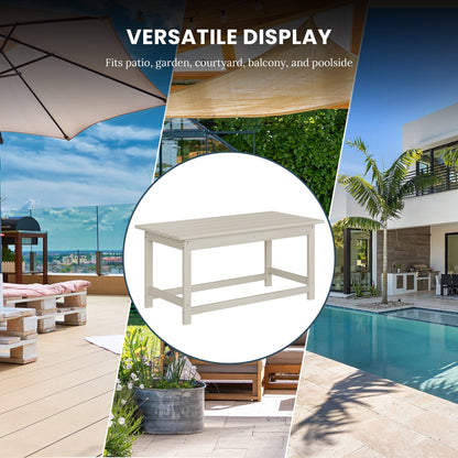 Table basse rectangulaire d'extérieur Polytrends Laguna en PEHD, toutes saisons