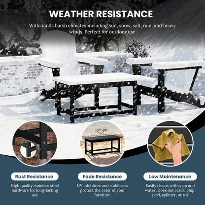 Table basse rectangulaire d'extérieur Polytrends Laguna en PEHD, toutes saisons