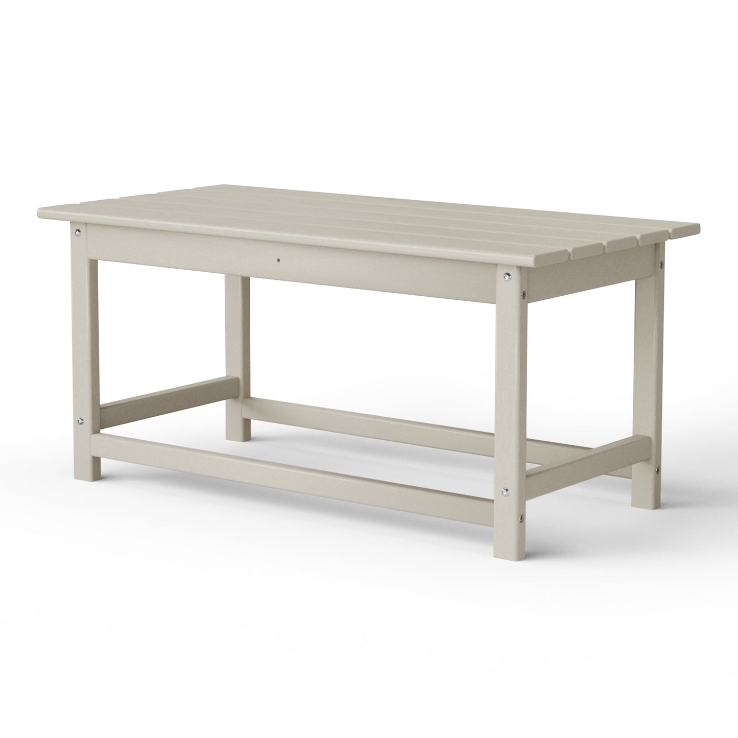 Table basse rectangulaire d'extérieur Polytrends Laguna en PEHD, toutes saisons