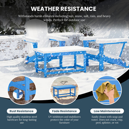 Table basse rectangulaire d'extérieur Polytrends Laguna en PEHD, toutes saisons