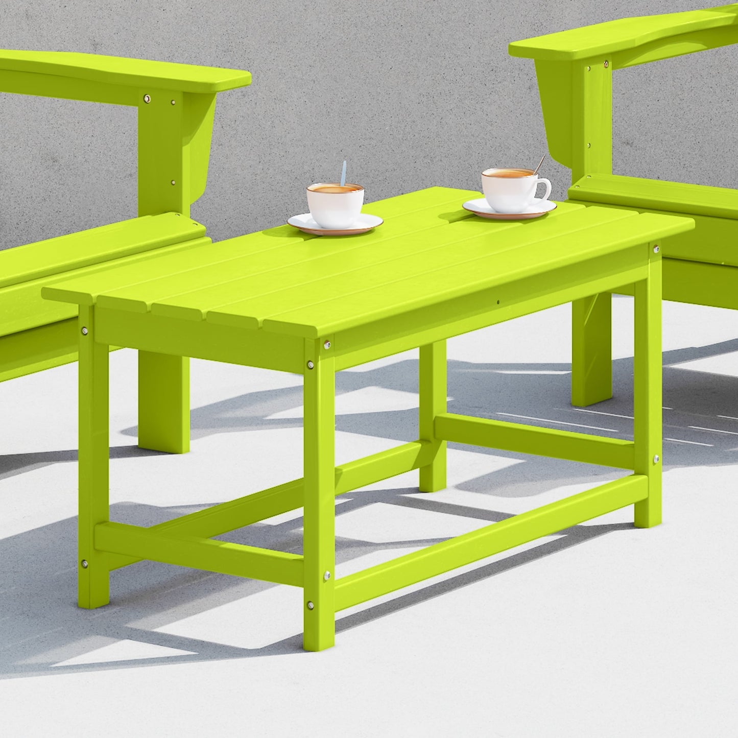 Table basse rectangulaire d'extérieur Polytrends Laguna en PEHD, toutes saisons