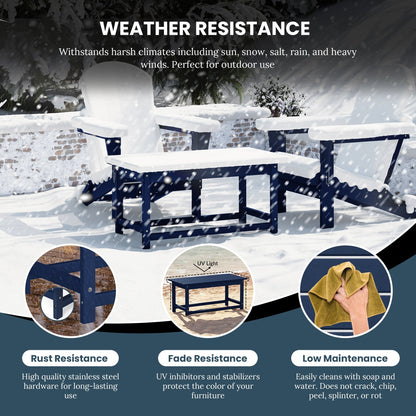 Table basse rectangulaire d'extérieur Polytrends Laguna en PEHD, toutes saisons