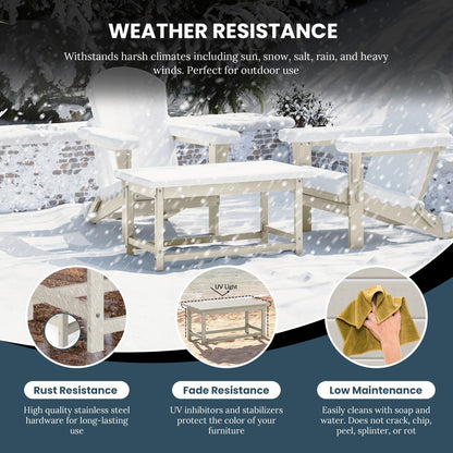 Table basse rectangulaire d'extérieur Polytrends Laguna en PEHD, toutes saisons