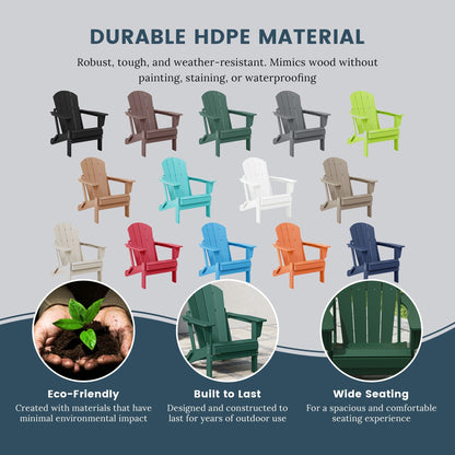 Chaises pliantes Adirondack Polytrends Laguna résistantes aux intempéries (lot de 4)