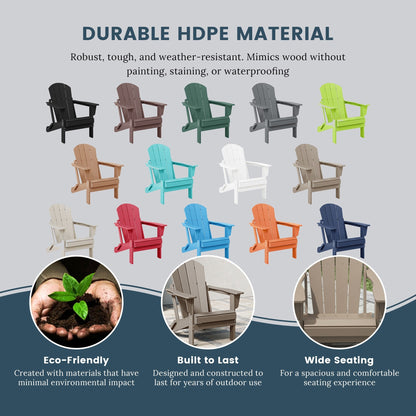 Chaises pliantes Adirondack Polytrends Laguna résistantes aux intempéries (lot de 4)