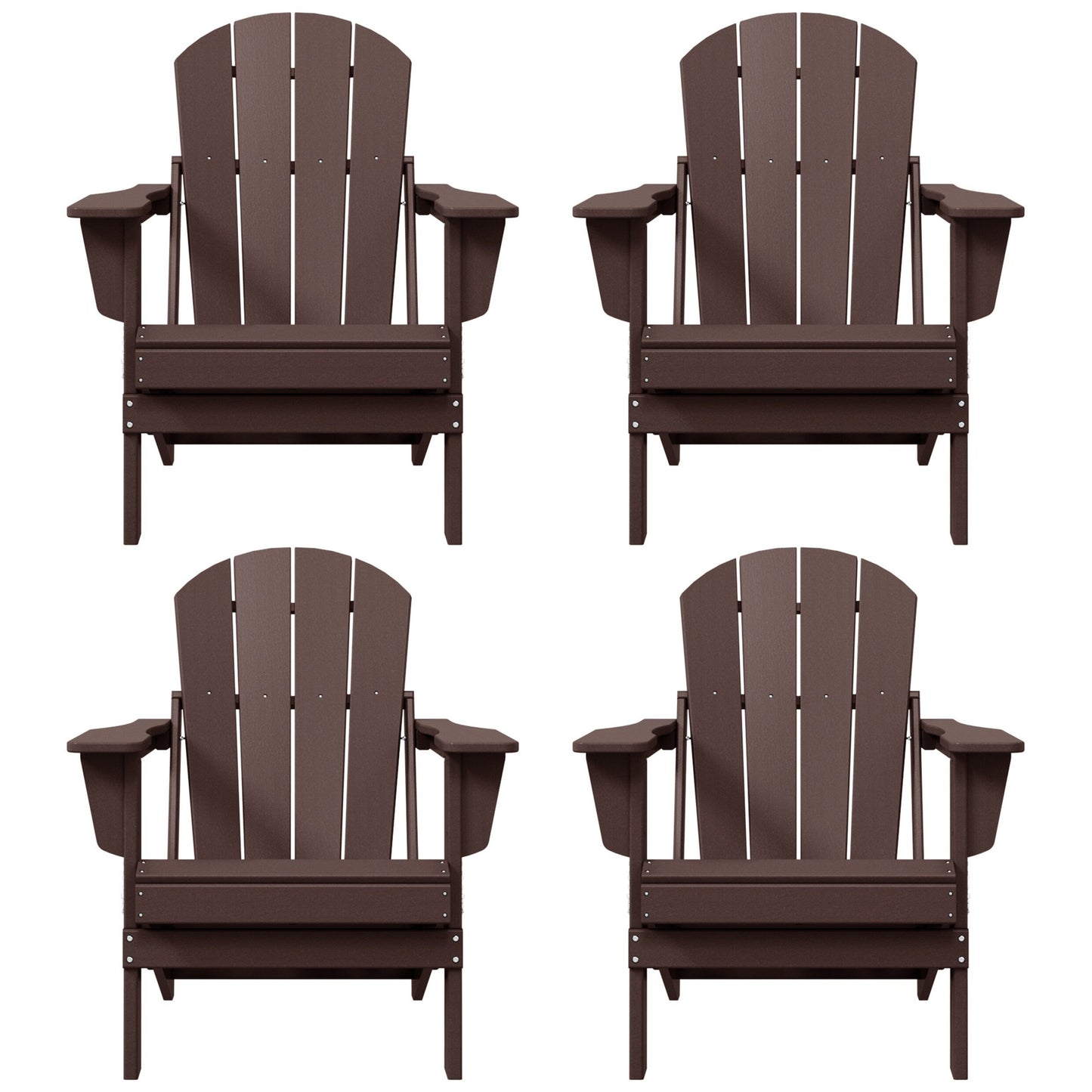 Chaises pliantes Adirondack Polytrends Laguna résistantes aux intempéries (lot de 4)