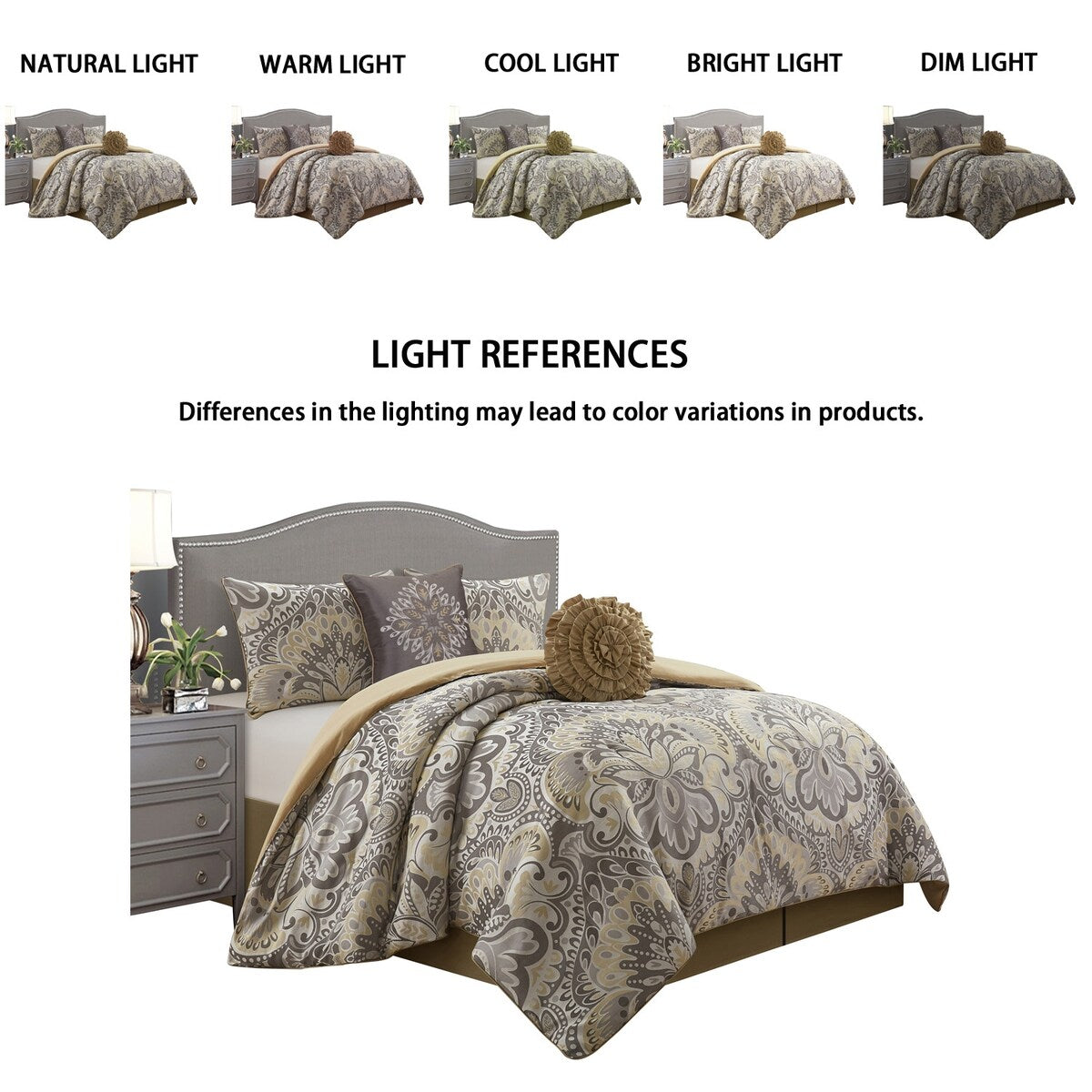 Ensemble de couette 6 pièces en jacquard médaillon Summerfield de Porch &amp; Den