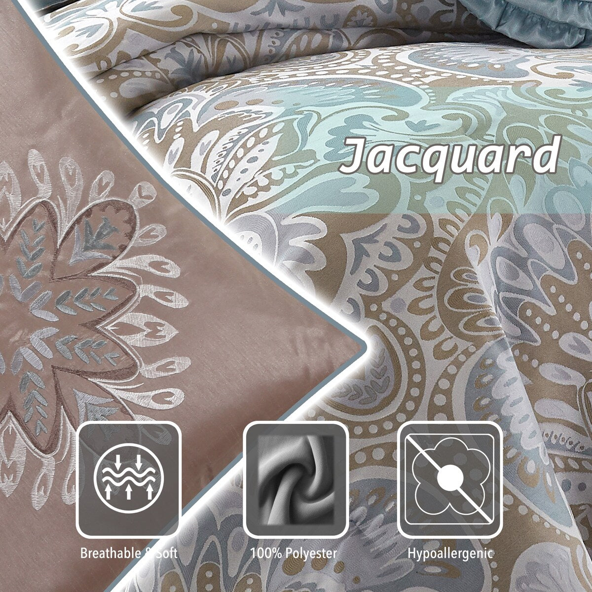 Ensemble de couette 6 pièces en jacquard médaillon Summerfield de Porch &amp; Den