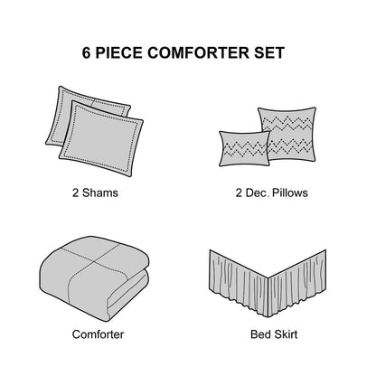 Ensemble de couette 6 pièces en jacquard médaillon Summerfield de Porch &amp; Den