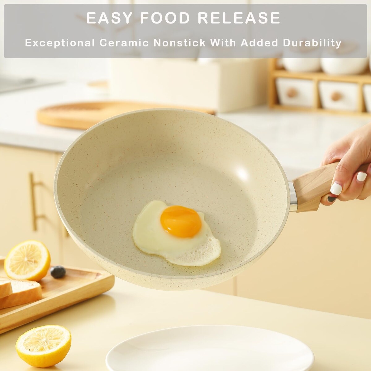 Ensemble de casseroles et poêles antiadhésives en céramique Ensemble de cuisine antiadhésive avec poêle à frire, casserole, sauteuse, cocotte