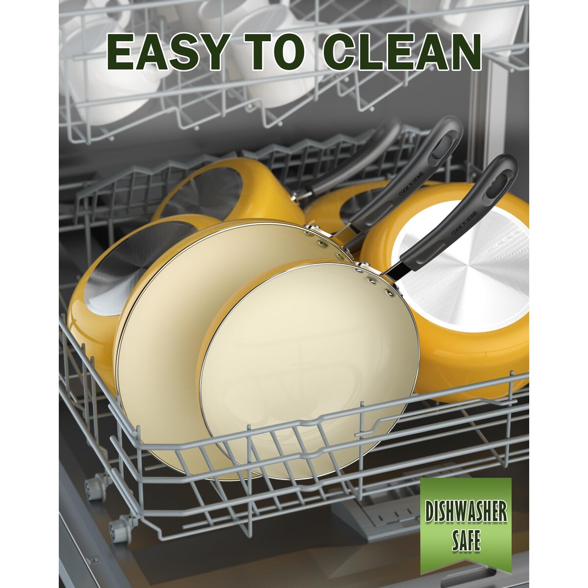 Batterie de cuisine antiadhésive en céramique, 10 pièces, avec casseroles et poêles