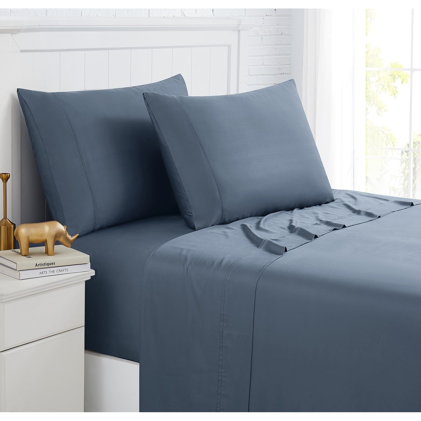 Ensemble de draps de lit 4 pièces de luxe haut de gamme 100 % viscose de bambou, 21 pouces, avec poche extra profonde