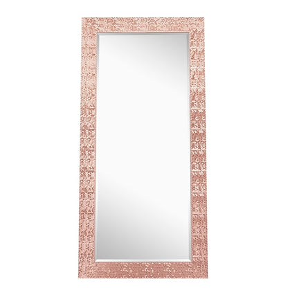 Miroir vertical pleine longueur à motif mosaïque haut de gamme - Miroir d'habillage complet sur pied, incliné ou autoportant