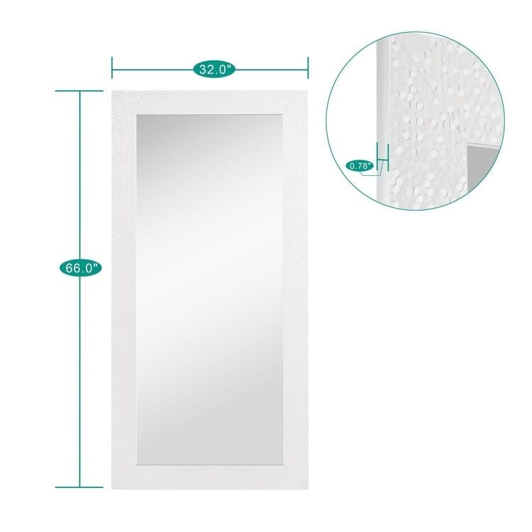 Miroir vertical pleine longueur à motif mosaïque haut de gamme - Miroir d'habillage complet sur pied, incliné ou autoportant
