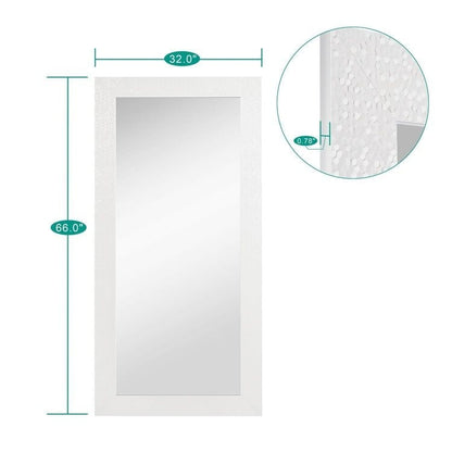 Miroir vertical pleine longueur à motif mosaïque haut de gamme - Miroir d'habillage complet sur pied, incliné ou autoportant