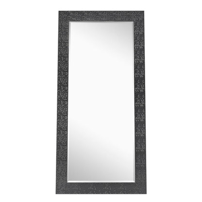 Miroir vertical pleine longueur à motif mosaïque haut de gamme - Miroir d'habillage complet sur pied, incliné ou autoportant