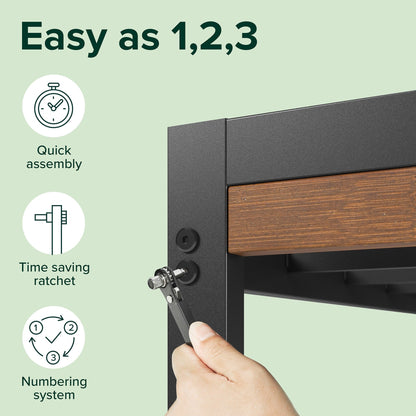 Cadre de lit plateforme en bambou et métal marron Priage par ZINUS