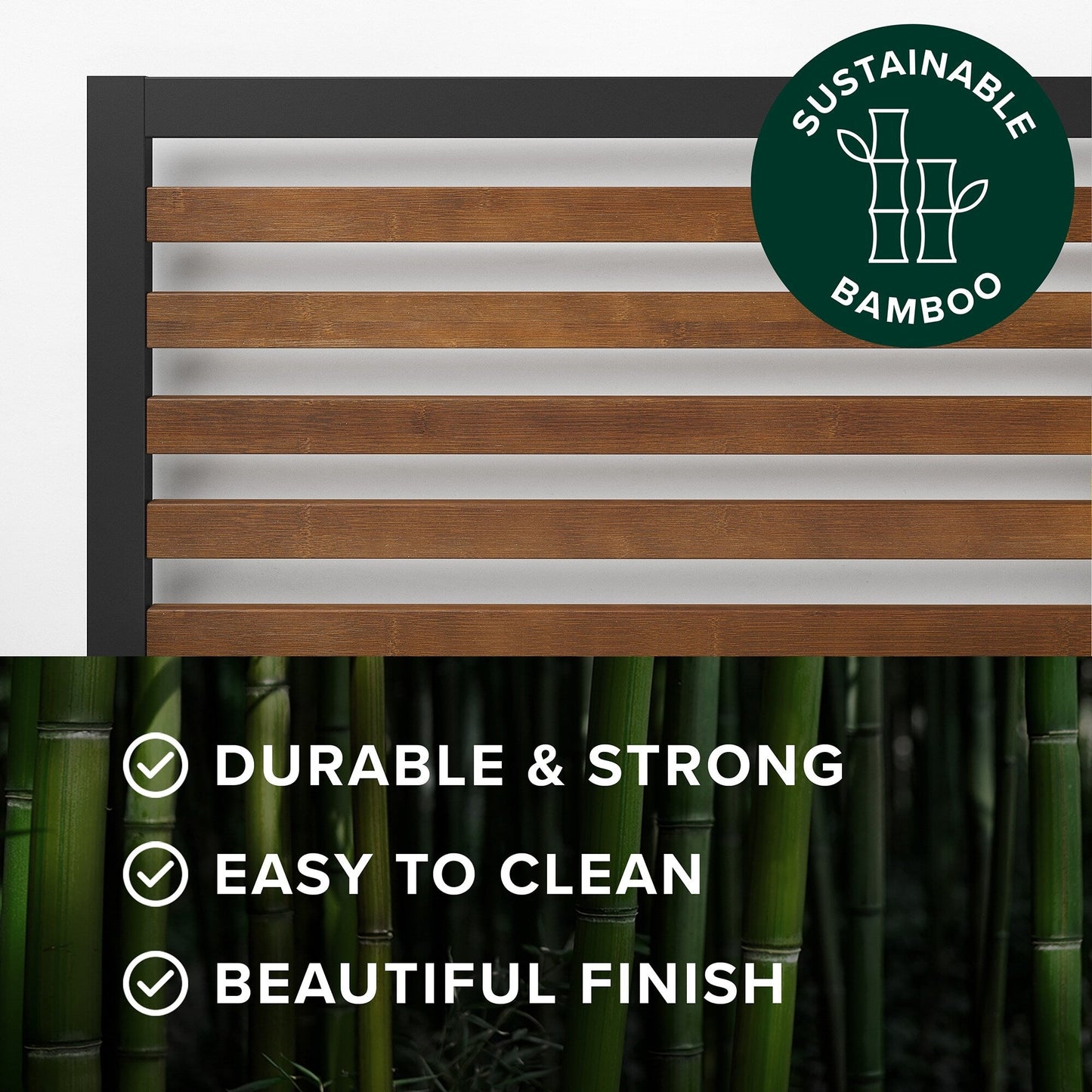 Cadre de lit plateforme en bambou et métal marron Priage par ZINUS