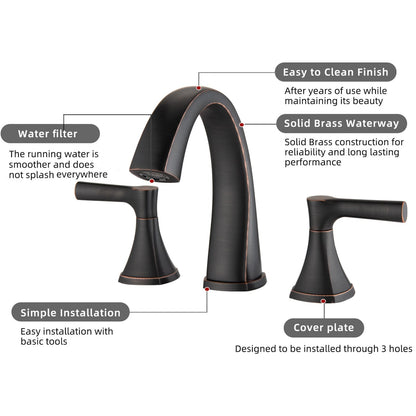 Robinet de lavabo SpotShield pour salle de bain à large diffusion Proox 8 avec ensemble de vidange