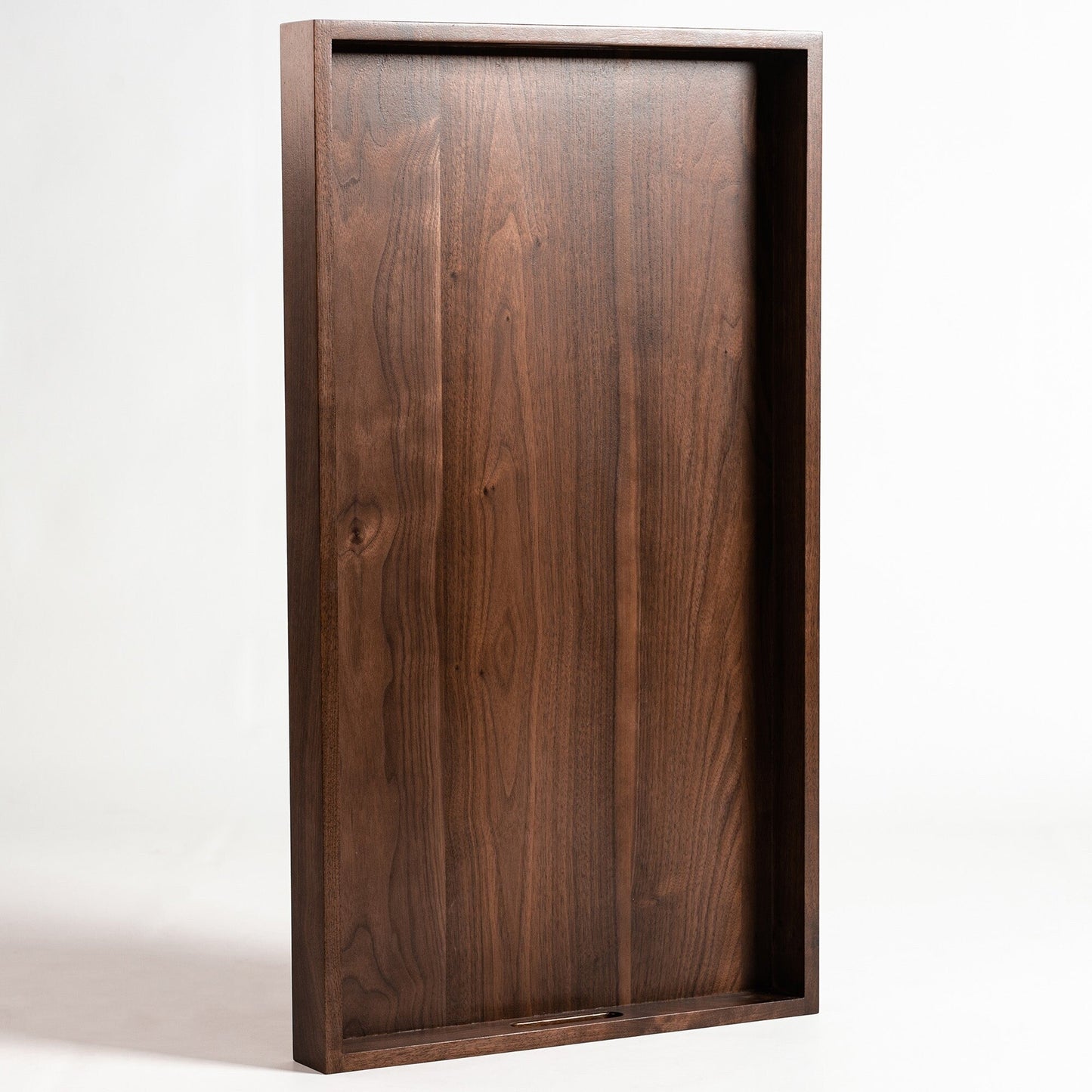 Plateau de service rectangulaire en bois de noyer noir KINWELL, plateau ottoman