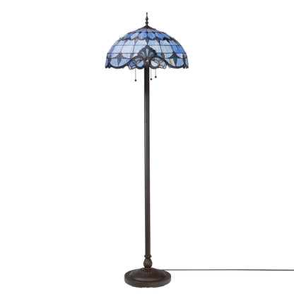 Lampadaire River of Goods Allistar en verre teinté et résine, 3 lumières, 64 pouces de hauteur, éclairage vers le bas - 20 L x 20 l x 64 H