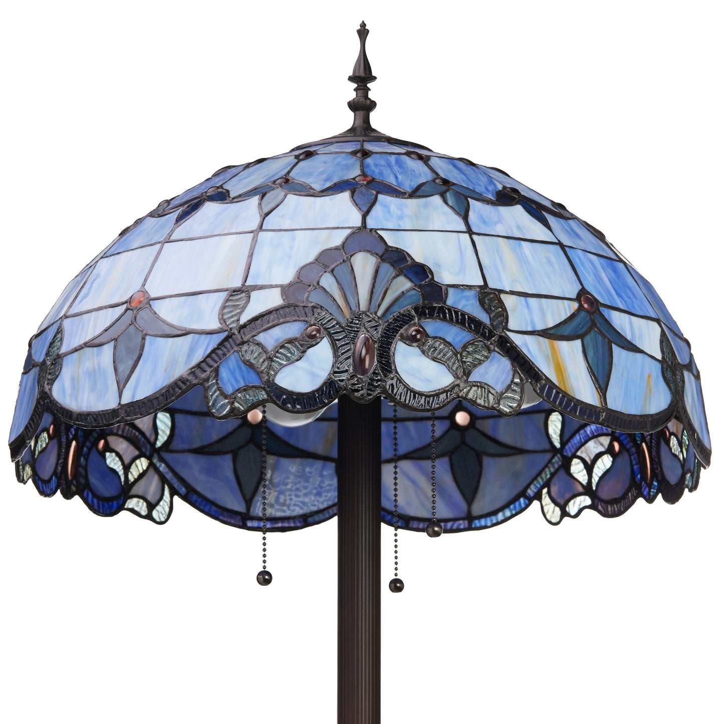 Lampadaire River of Goods Allistar en verre teinté et résine, 3 lumières, 64 pouces de hauteur, éclairage vers le bas - 20 L x 20 l x 64 H