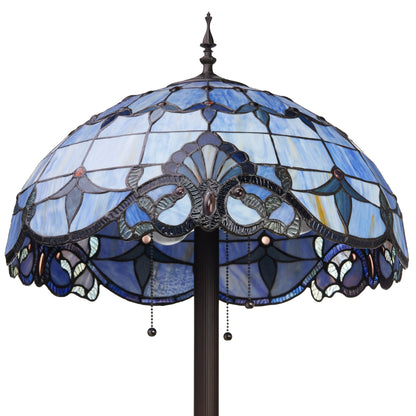 Lampadaire River of Goods Allistar en verre teinté et résine, 3 lumières, 64 pouces de hauteur, éclairage vers le bas - 20 L x 20 l x 64 H