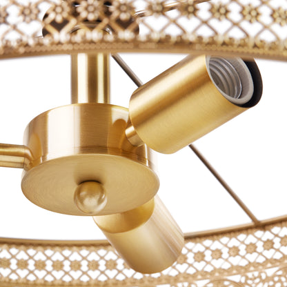 Lustre River of Goods Bryar en laiton et cristal 23,5 W à 3 lumières - 23,5 x 23,5 x 61,5