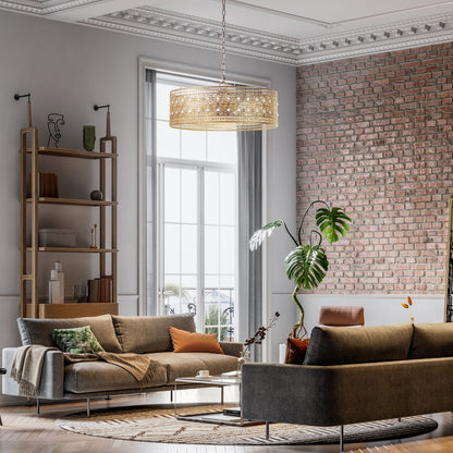 Lustre River of Goods Bryar en laiton et cristal 23,5 W à 3 lumières - 23,5 x 23,5 x 61,5