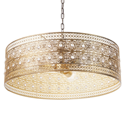 Lustre River of Goods Bryar en laiton et cristal 23,5 W à 3 lumières - 23,5 x 23,5 x 61,5