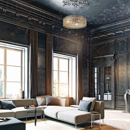 Lustre River of Goods Bryar en laiton et cristal 23,5 W à 3 lumières - 23,5 x 23,5 x 61,5