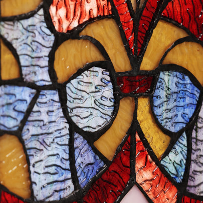 Vitrail victorien River of Goods, motif fleur de lys - 9,5 L x 0,25 l x 36 H