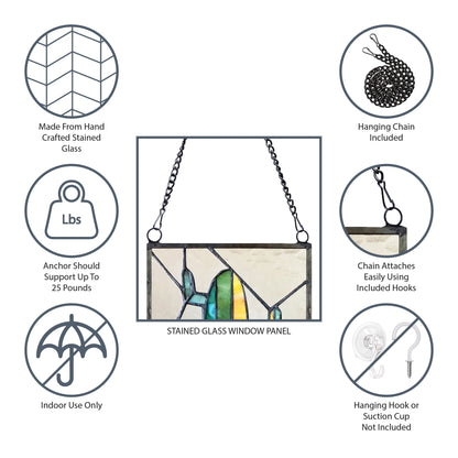 Vitrail victorien River of Goods, motif fleur de lys - 9,5 L x 0,25 l x 36 H