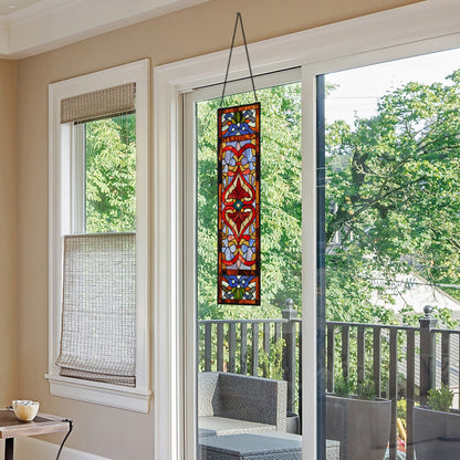 Vitrail victorien River of Goods, motif fleur de lys - 9,5 L x 0,25 l x 36 H