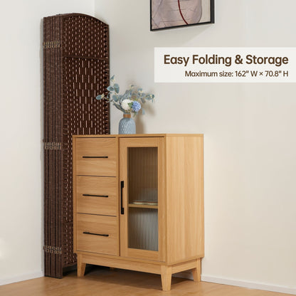 Paravent de séparation de pièce de 1,8 m de haut, écran de confidentialité autoportant en fibre tissée, écran pliant