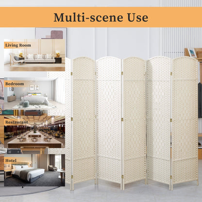 Paravent de séparation de pièce de 1,8 m de haut, écran de confidentialité autoportant en fibre tissée, écran pliant
