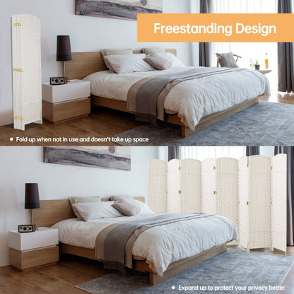 Paravent de séparation de pièce de 1,8 m de haut, écran de confidentialité autoportant en fibre tissée, écran pliant